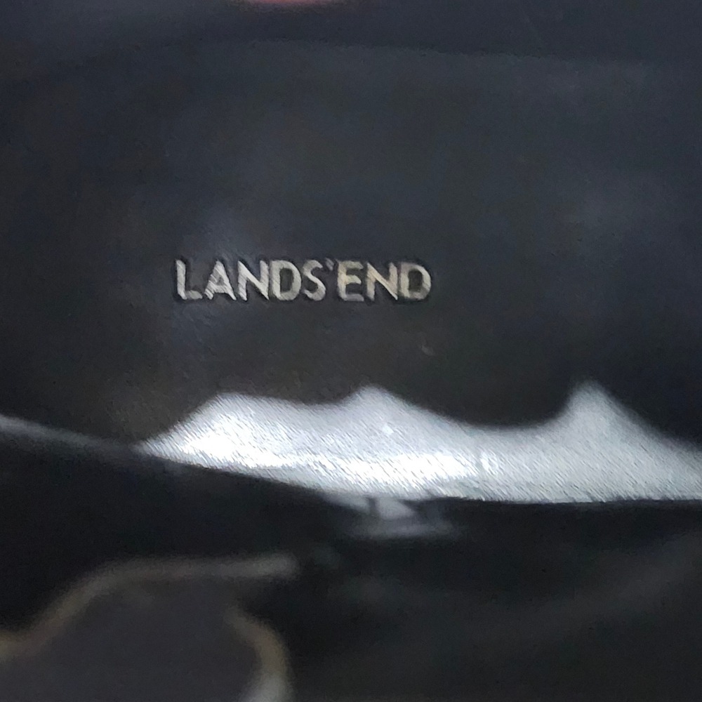Lands End Navy Blue Leather Scalloped Ankle Boots Block Heel Womens 8B 487594‎ - Picture 6 of 9